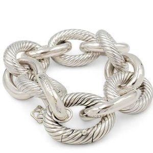DAVID YURMAN SILVER OVER SIZED LINKED BRACELET